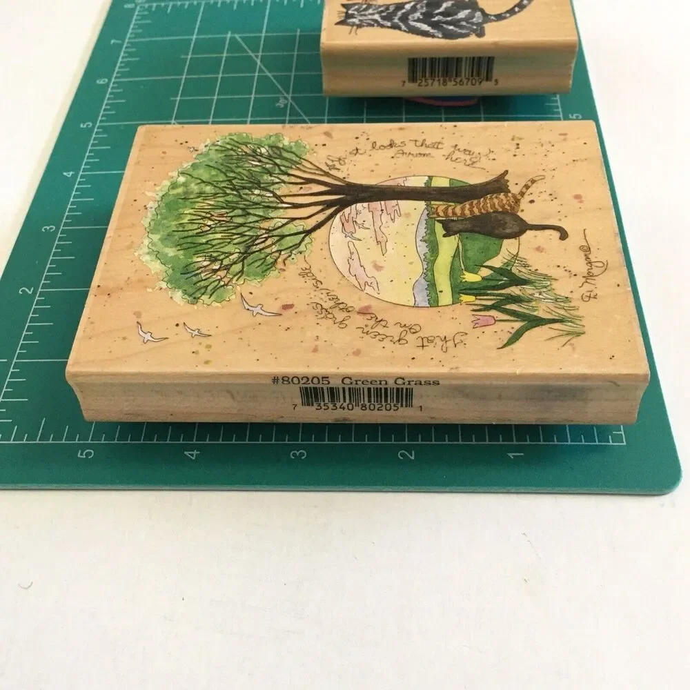 3 Stamps Happen Inkadinkado Rubber Stamp D Morgan Cats Friends